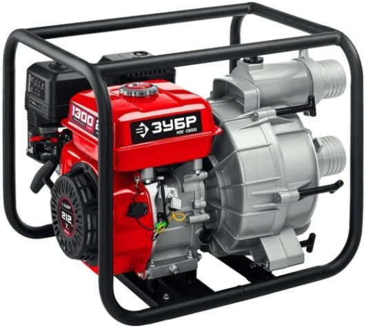 Мотопомпа бензиновая ЗУБР МПГ-1300 для грязной воды