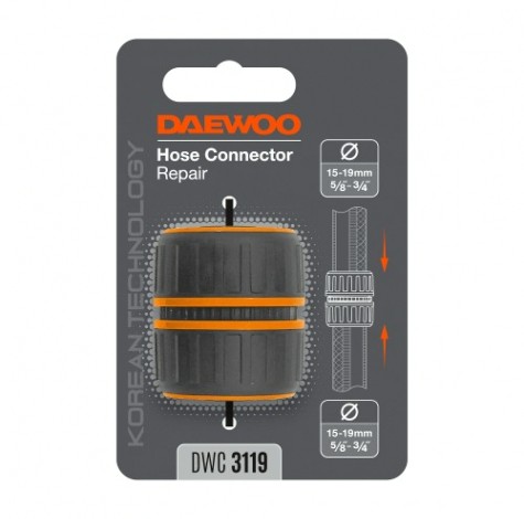 Муфта ремонтная DAEWOO DWC 3119 для шланга 15-19 мм (5/8"-3/4") Муфта ремонтная DAEWOO DWC 3119 для шланга 15-19 мм (5/8"-3/4")