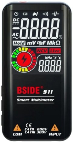 Мультиметр цифровой BSIDE S11 с цветным дисплеем и встроенным аккумулятором [064-0002]