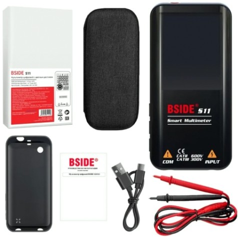 Мультиметр цифровой BSIDE S11 с цветным дисплеем и встроенным аккумулятором [064-0002]