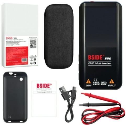 Мультиметр цифровой BSIDE S20 с цветным дисплеем и встроенным аккумулятором [064-0003]