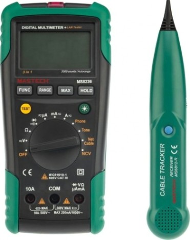 Мультиметр цифровой MASTECH MS8236 +кабельный тестер [13-1223]