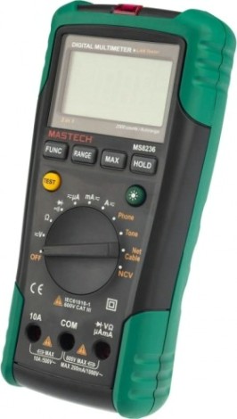 Мультиметр цифровой MASTECH MS8236 +кабельный тестер [13-1223]