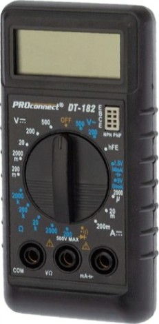 Мультиметр цифровой Proconnect М-182 портативный [13-3014]