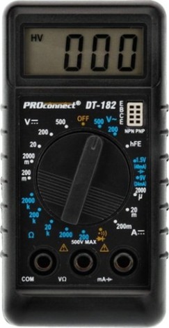 Мультиметр цифровой Proconnect М-182 портативный [13-3014]