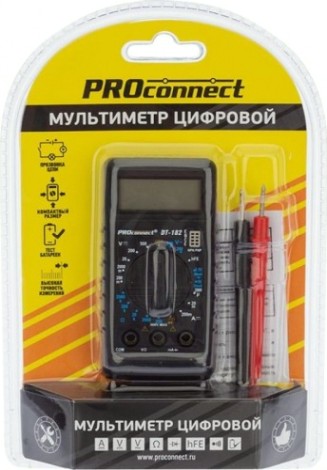 Мультиметр цифровой Proconnect М-182 портативный [13-3014]
