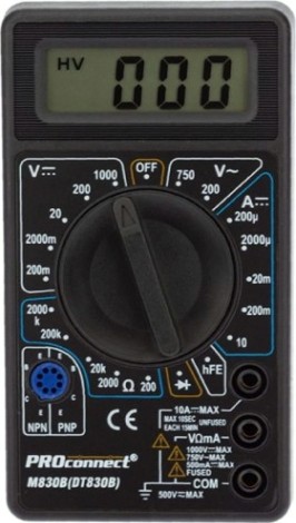 Мультиметр цифровой Proconnect M830B портативный [13-3011]
