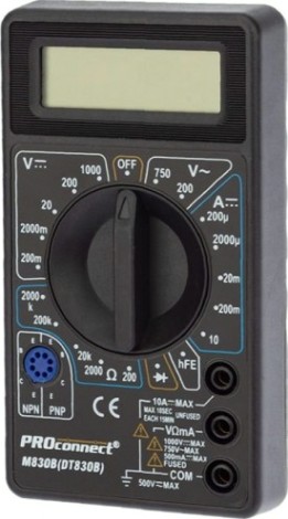 Мультиметр цифровой Proconnect M830B портативный [13-3011]