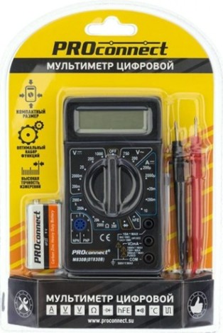Мультиметр цифровой Proconnect M830B портативный [13-3011]