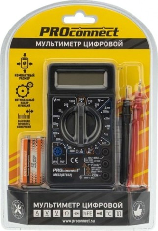 Мультиметр цифровой Proconnect M832 портативный [13-3012]