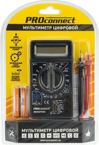 Мультиметр цифровой Proconnect M838 портативный [13-3013]