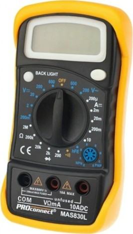Мультиметр цифровой Proconnect MAS830L портативный [13-3021]
