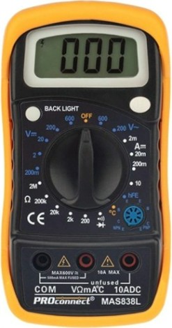 Мультиметр цифровой Proconnect MAS838L портативный [13-3022]