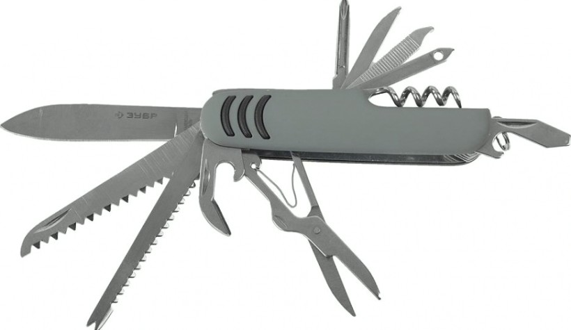 Мультитул ЗУБР МАСТЕР 12 в 1 обрезиненная рукоятка [47780]