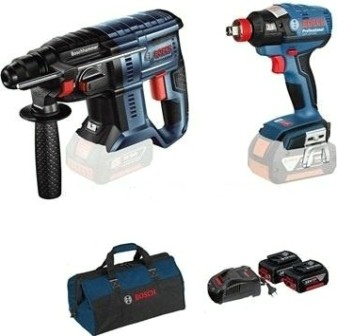 Набор аккумуляторного инструмента BOSCH GDX 180-LI + GBH 180-LI + сумка [06019G5221] 2х4,0Ач