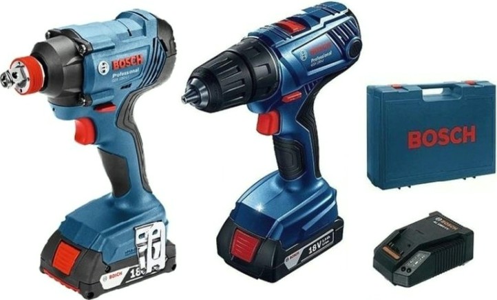 Набор аккумуляторного инструмента BOSCH GDX 180-LI + GSR 180-LI [06019G5222] 2х1,5Ач