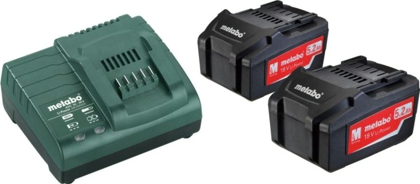 Набор аккумуляторов и зарядное устройство METABO 18V Basic-Set 5,2 2х5.2 Ач [685051000]