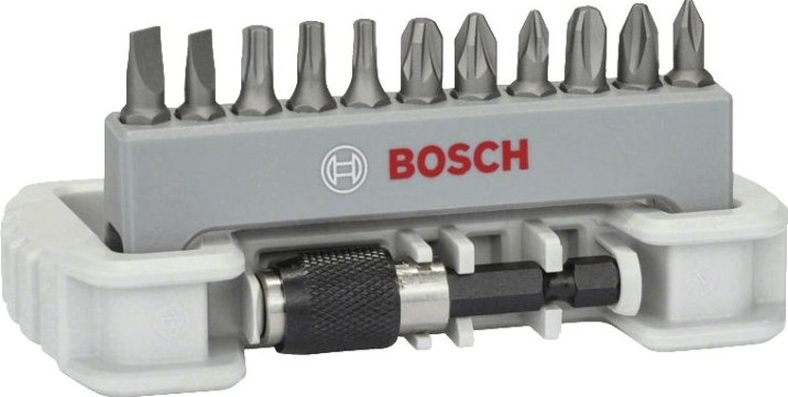 Набор бит BOSCH Extra Hard 12 шт PH/PZ/T/S + быстросменный держатель [2608522130]