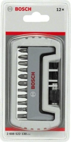 Набор бит BOSCH Extra Hard 12 шт PH/PZ/T/S + быстросменный держатель [2608522130]
