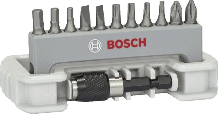Набор бит BOSCH Extra Hard 12 шт PH/PZ/T/S/HEX + быстросменный держатель [2608522131]