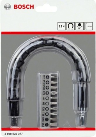 Набор бит BOSCH и гибкий пластиковый адаптер 11 предметов 300 мм [2608522377]