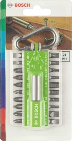 Набор бит BOSCH Набор 20 бит + держатель с карабином светло-зеленый [2607002823]