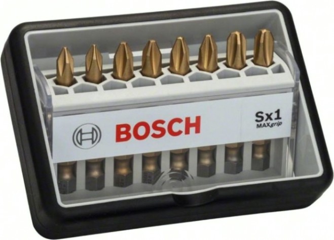 Набор бит BOSCH ROBUST LINE 8 предметов PH1+PZ3 49 мм Max Grip [2607002572]