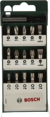 Набор бит BOSCH S/PH/PZ/T 25 ММ 15 + держатель [2609255977]