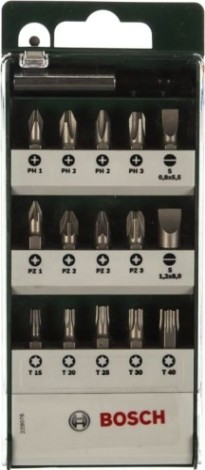 Набор бит BOSCH S/PH/PZ/T 25 ММ 15 + держатель [2609255977]