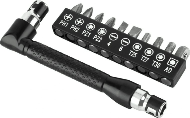 Набор бит DEKO BS11-1 для шуруповерта с угловой насадкой (11 предметов) [065-0589]