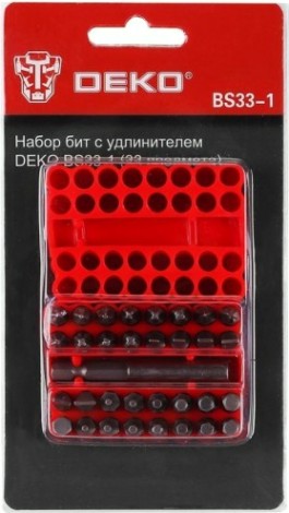 Набор бит DEKO BS33-1 с удлинителем (33 предмета) [065-0517]