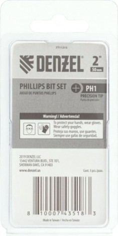 Набор бит Denzel PH1x2" 5 шт. [7711315]