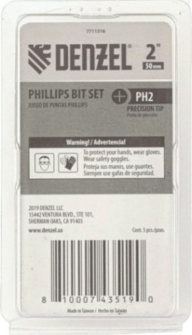 Набор бит Denzel PH2x2" 5 шт. [7711316]
