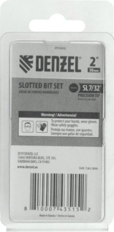 Набор бит Denzel SL7/32"x2" 5 шт. [7711312]