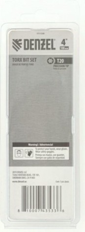 Набор бит Denzel T20x4" 5 шт. [7711330]