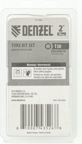 Набор бит Denzel T30x2" 5 шт. [7711323]