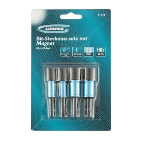 Набор бит GROSS 11627 с торцевыми головками 8, 10, 12, 13 мм