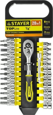 Набор бит и головок STAYER RSS 28S 28 предм. [27754-H28]