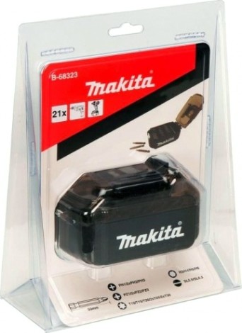 Набор бит и насадок MAKITA B-68323 21 шт (в корпусе аккумулятора)
