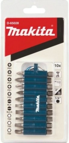 Набор бит и насадок MAKITA D-65028 подвесной 10 предметов [D-65028]