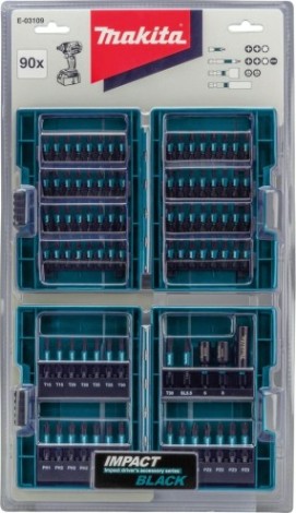 Набор бит и насадок MAKITA IMPACT BLACK 90 предметов E-03109 [E-03109]