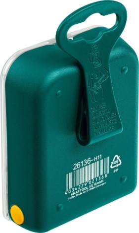 Набор бит KRAFTOOL EXPERT 26136-H11 в мобильном бит-боксе с клипсой, cr-v, 50мм, 11 пр [26136-H11]