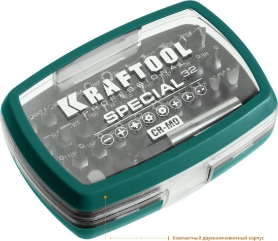 Набор бит KRAFTOOL SPECIAL-32 специальных 32 предм., cr-mo [2610-H32]