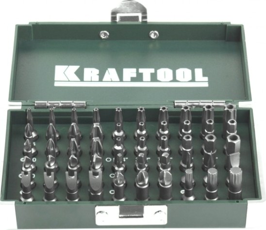 Набор бит KRAFTOOL X-Drive кованых, торсионных, cr-mo, 50 пред, в боксе [26065-H50]