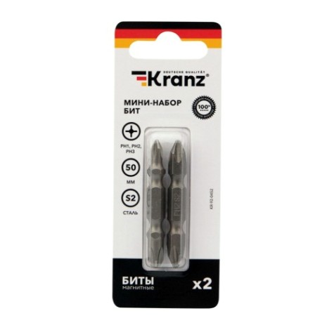 Набор бит Kranz KR-92-0452 двусторонних Набор бит Kranz KR-92-0452 двусторонних