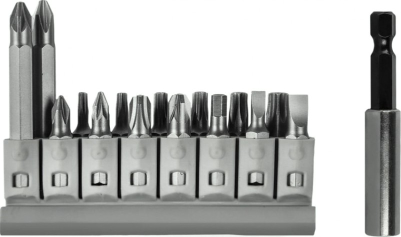Набор бит ПРАКТИКА "Мастер" 16 шт 25 и 50 мм PH, PZ, HEX SL, TORX держатель 60 [908-221]