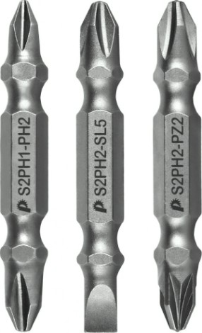 Набор бит ПРАКТИКА "Мастер" 3шт PH2/PZ2, PH2/PH1, PH2/SL0.8-5 50мм [776-362]