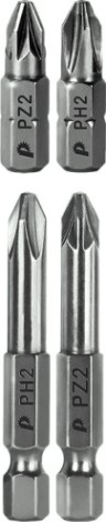Набор бит ПРАКТИКА "Профи" 4шт PH2, PZ2x25мм, PH2, PZ2x50мм [036-544]