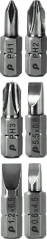 Набор бит ПРАКТИКА "Профи" 6шт PH1,2,3; LS 3 штx25мм [036-568]