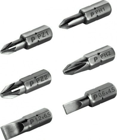 Набор бит ПРАКТИКА "Профи" 6шт PH1,2; PZ1,2; LS 2 штx25мм [036-551]